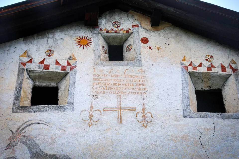 Façade en sgraffite, Bergün